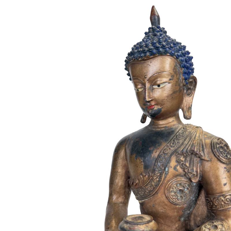 Bronzestatue des Medizinbuddhas der Heilung