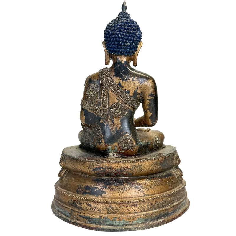 Dekorativer Medizinbuddha mit antik anmutender Patina