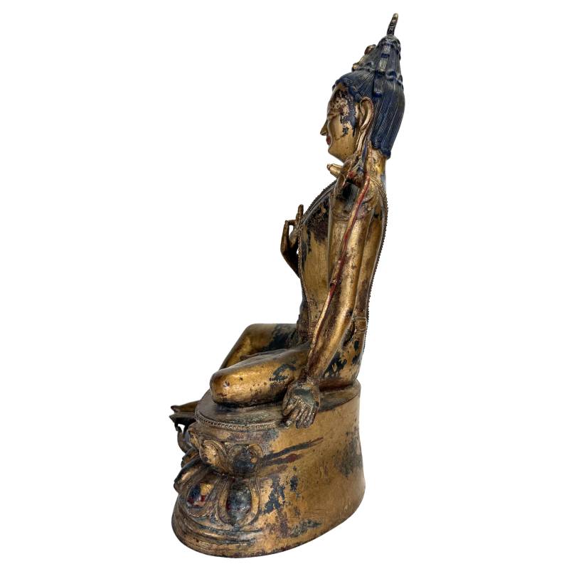 Vergoldete Bodhisattva-Skulptur aus Bronze, 36,5 cm