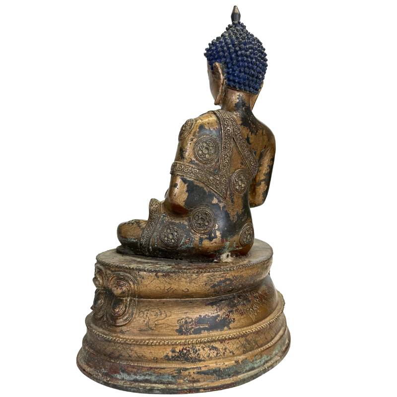 Handgefertigte, vergoldete Bronzestatue des Medizinbuddhas