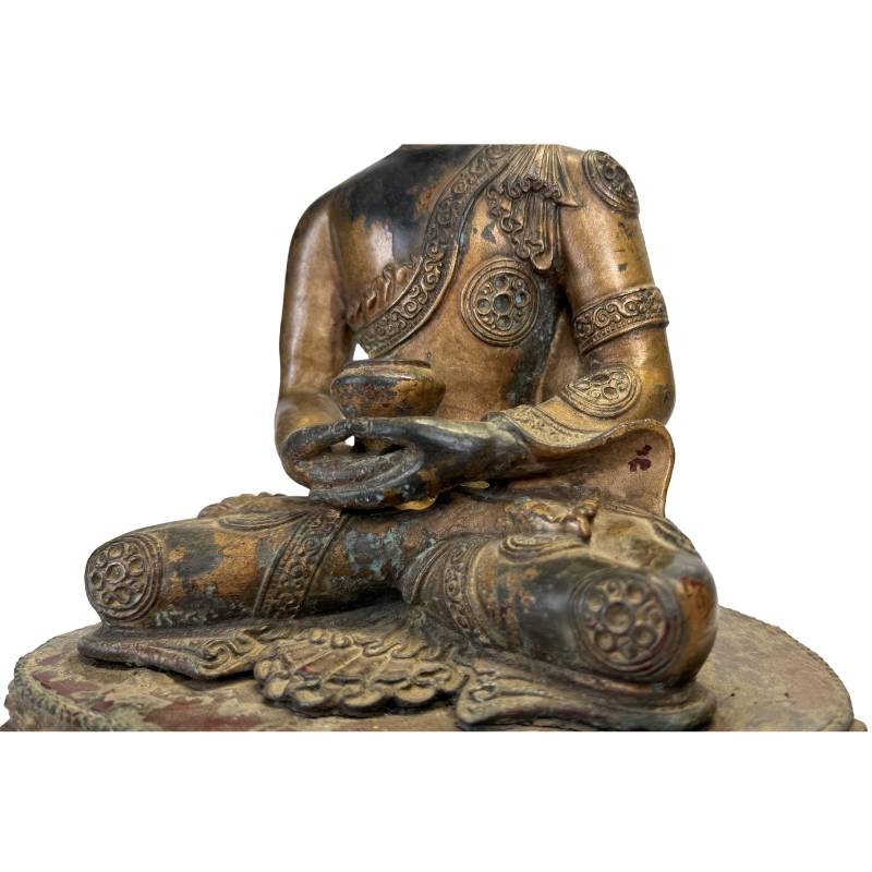 Orientalische Bronzearbeit Medizinbuddha Bhaisajyaguru