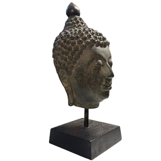 Hochwertiger Buddha-Kopf aus Bronzeguss, Thailand, massiv, Gewicht 4300 g