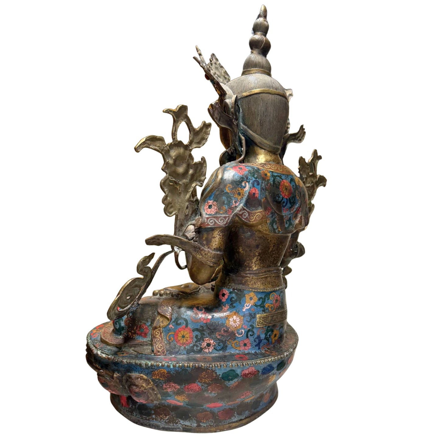 Sitara-Gesicht, sieben Augen, Weisheit, vergoldete Bronze, Cloisonné-Emaille, späte Qing-Dynastie