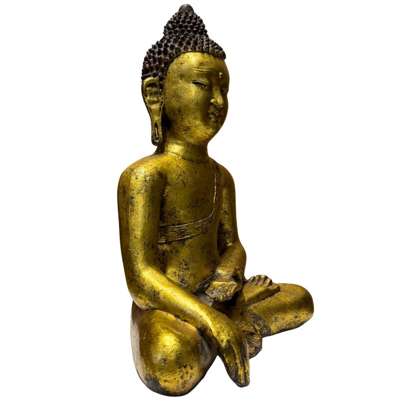 Vergoldete Buddha-Skulptur aus Eisen, chinesisches historisches Erbe