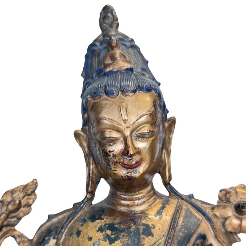 Handgefertigter Bodhisattva aus vergoldeter Bronze