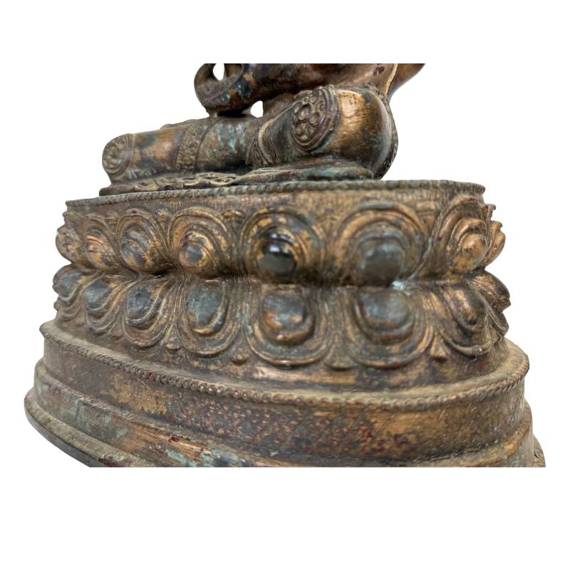 Heilender Buddha Bhaisajyaguru im vergoldeten Bronzestil