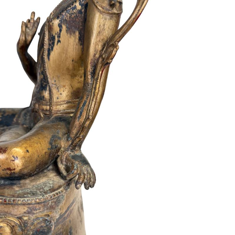 Tara-Statue aus massiver Bronze, vergoldet, 5,5 kg