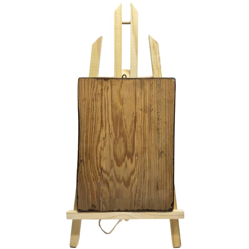 Antike russisch-orthodoxe Ikonentafel aus Holz, handgeschnitzt, 19. Jahrhundert