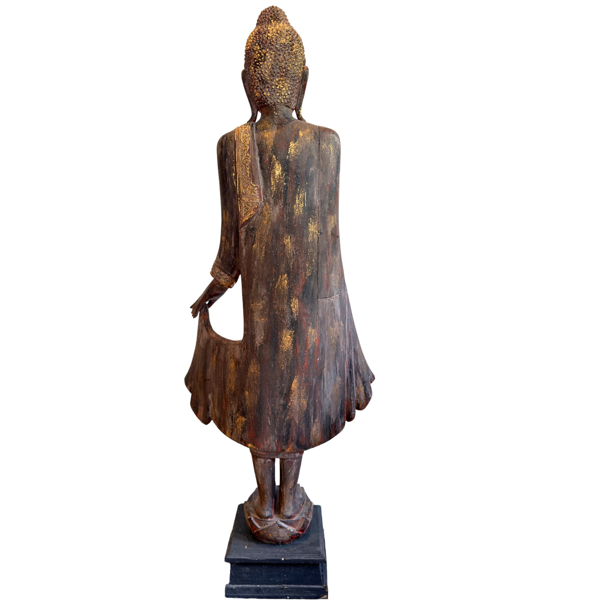 Back side of a monumental antique Burmese Buddha from Myanmar
