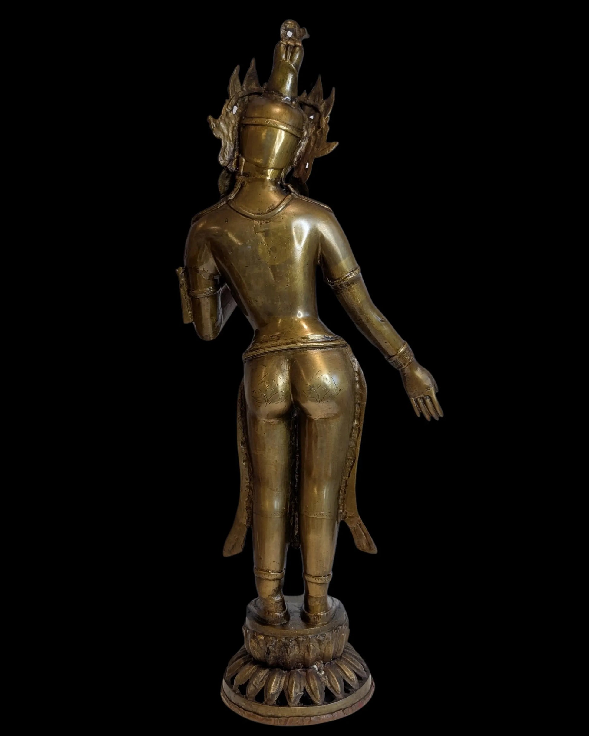 Rückseite der Tara-Statue, Bronze, 78 cm, Gesamthöhe der Statue
