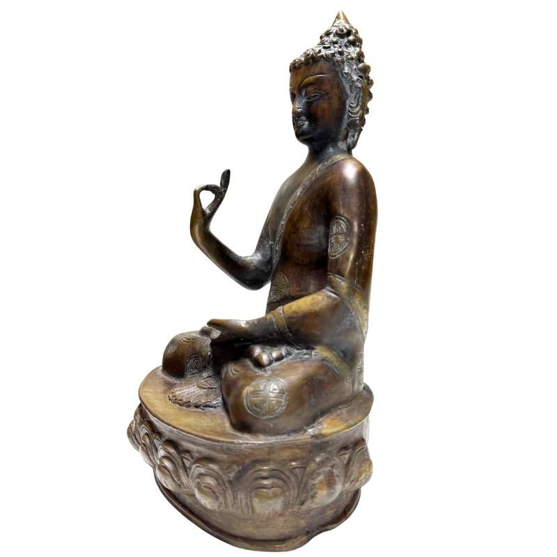 Authentische antike Buddha-Statue aus Bronze aus Nepal und dem Himalaya