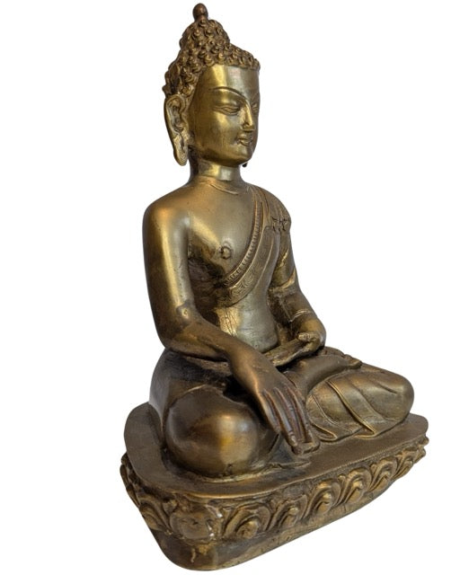 Antike Buddha-Statue aus Ladakh mit Feuervergoldung