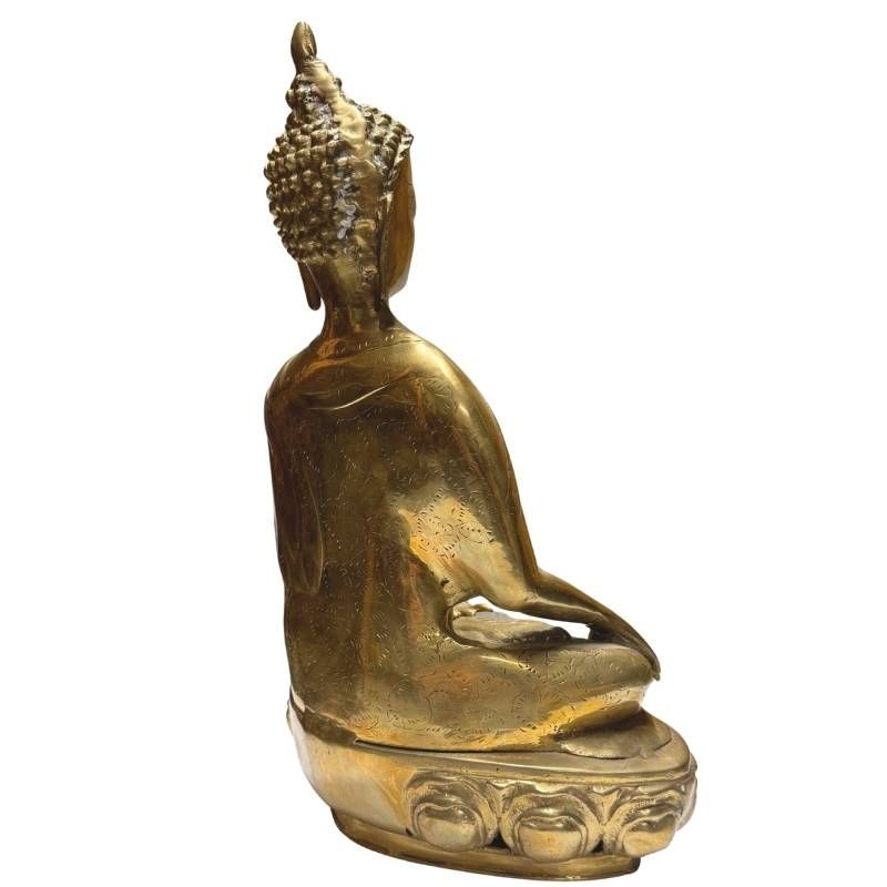 Antike Buddha-Statue aus Tibet, gefertigt aus feuervergoldeter Bronze