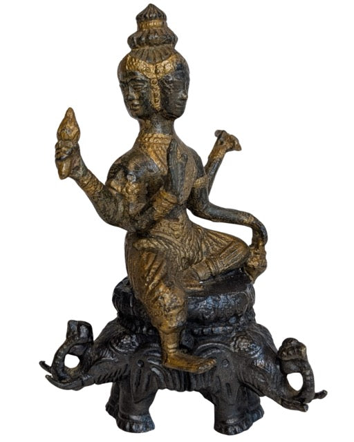 Antike Brahma-Statue aus feuervergoldeter Bronze