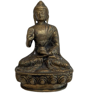 Kleiner Bronzebuddha in Abhaya Mudra – Nepal