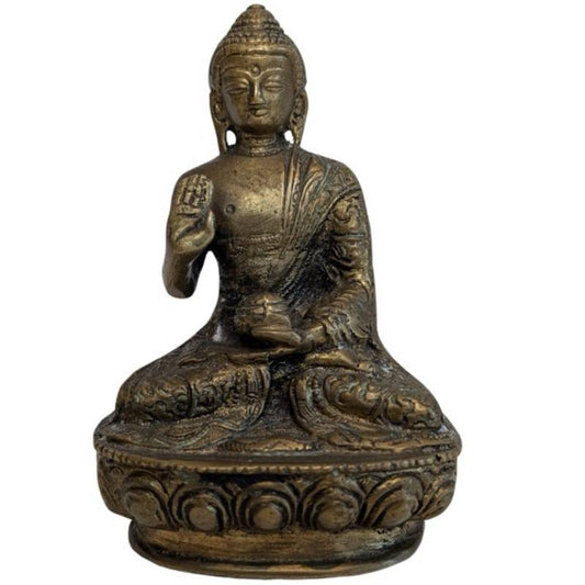 Antike Buddha-Statue aus Bronze mit Abhaya-Mudra