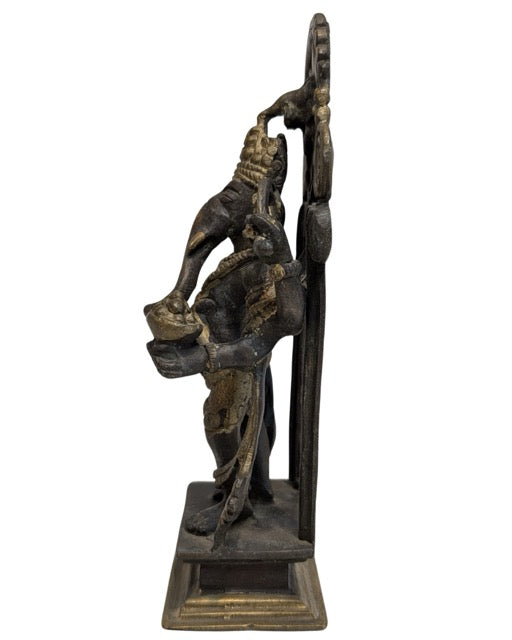 Antike, feuervergoldete Ganesha-Figur aus Bronze mit reichhaltiger, detaillierter Verzierung, Himalaya-Tradition