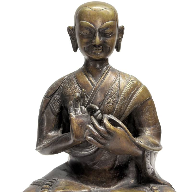 Antike tibetische Lama-Statue aus Bronze
