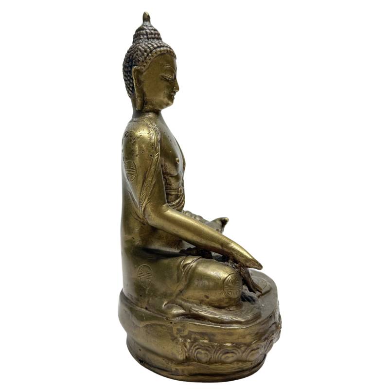 Antike chinesische Buddha-Statue aus Bronze aus der späten Qing-Zeit