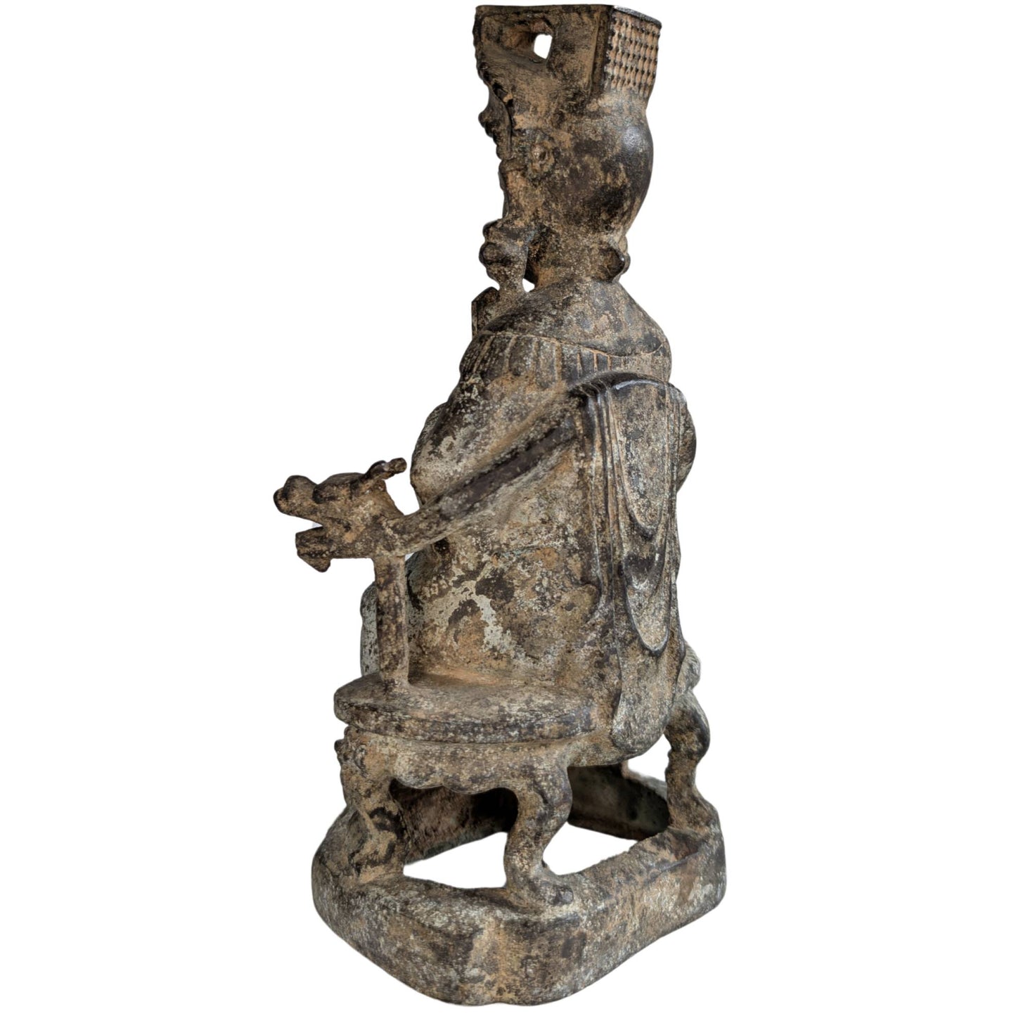 Antike chinesische Bronzefigur, 25,5 cm hoch, mit sammelwürdiger Patina.