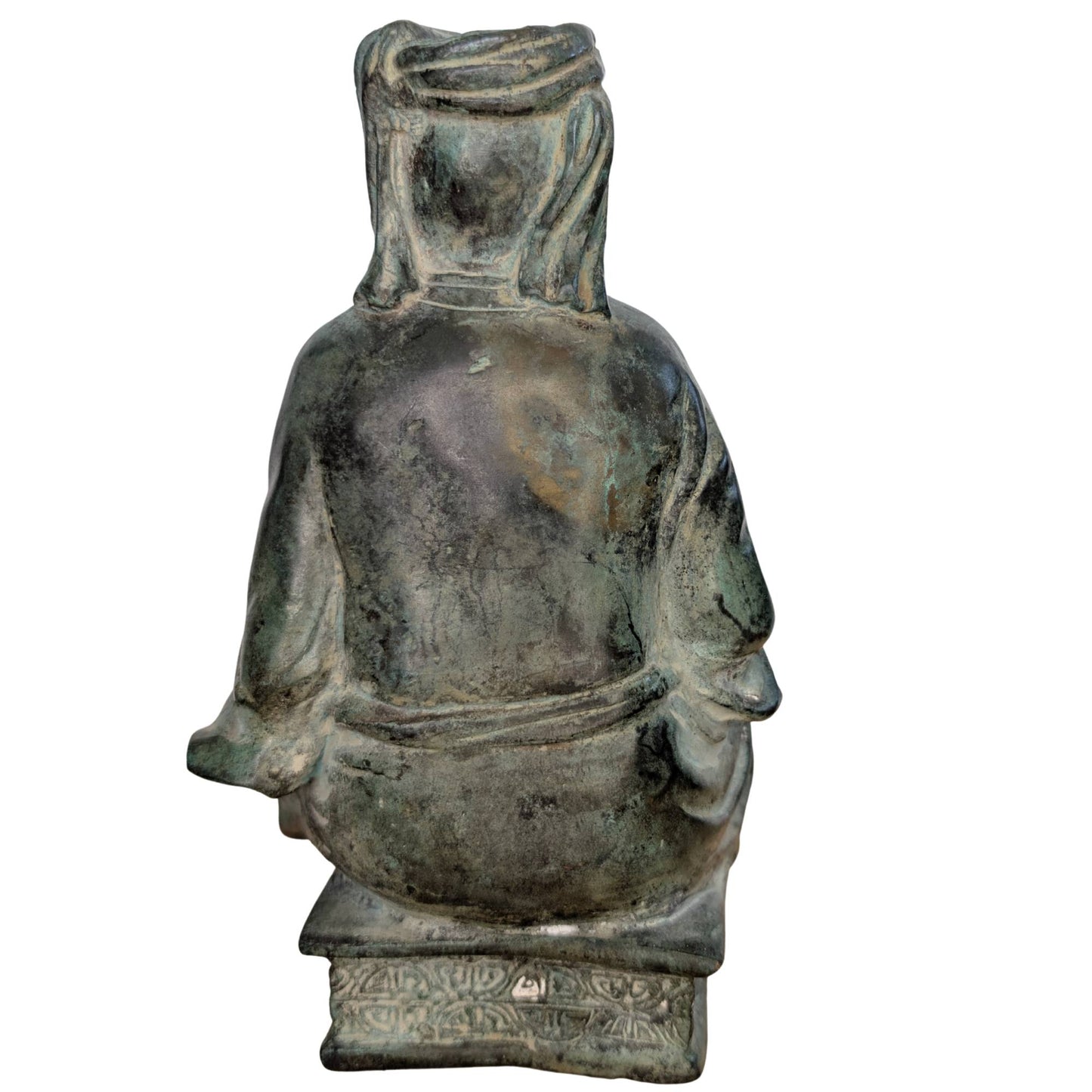Detail der echten, natürlichen Patina auf antiker chinesischer Bronze