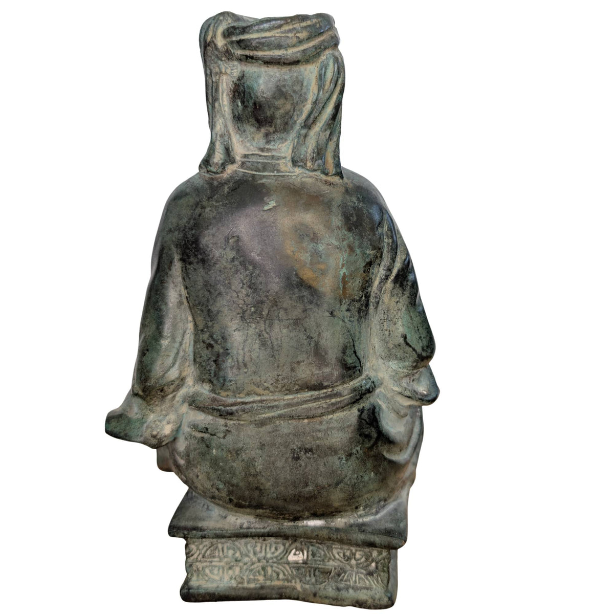 Detail of the authentic natural patina on antique Chinese bronze