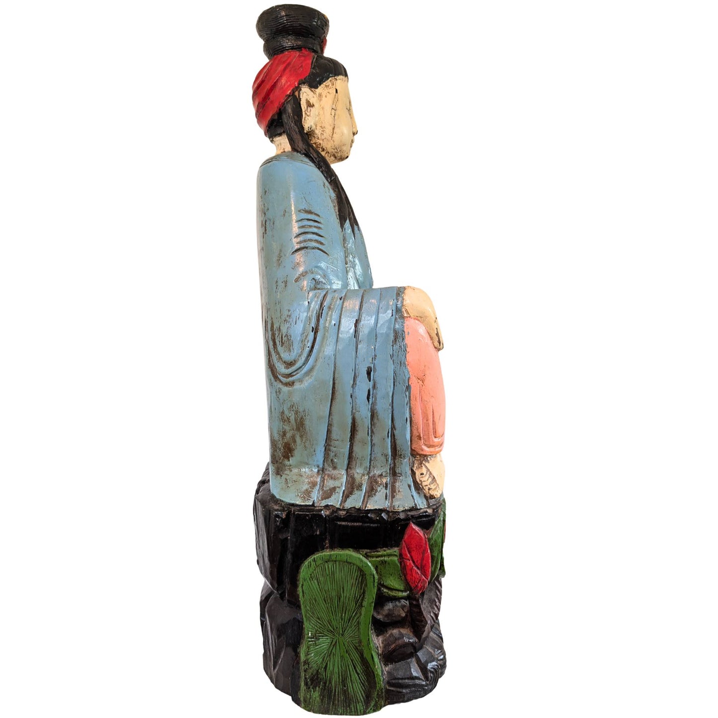 Antike chinesische Kwanyin-Statue, handgeschnitzt aus Kampferholz, Andachtsobjekt