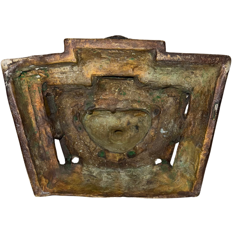 Antike Buddha-Statue aus feuervergoldeter Bronze aus dem Himalaya, gefertigt nach der Newar-Tradition.
