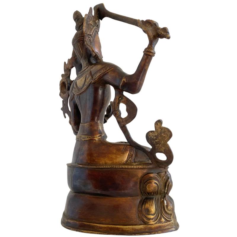 Antike Himalaya-Manjushri-Statue mit spiritueller Ausstrahlung