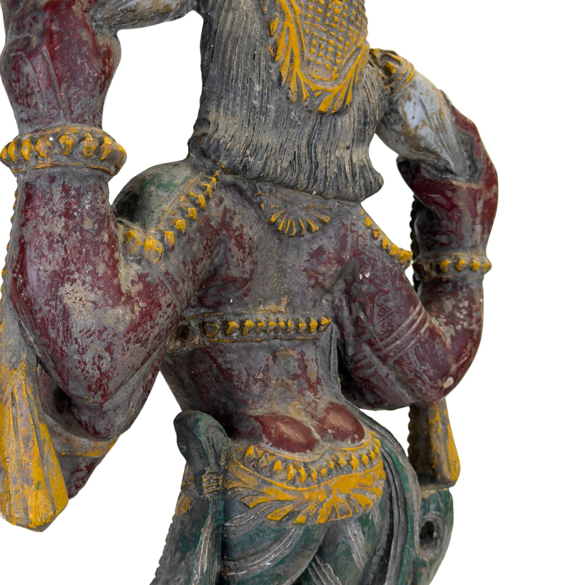 Antike architektonische Holzstatue von Lord Vishnu