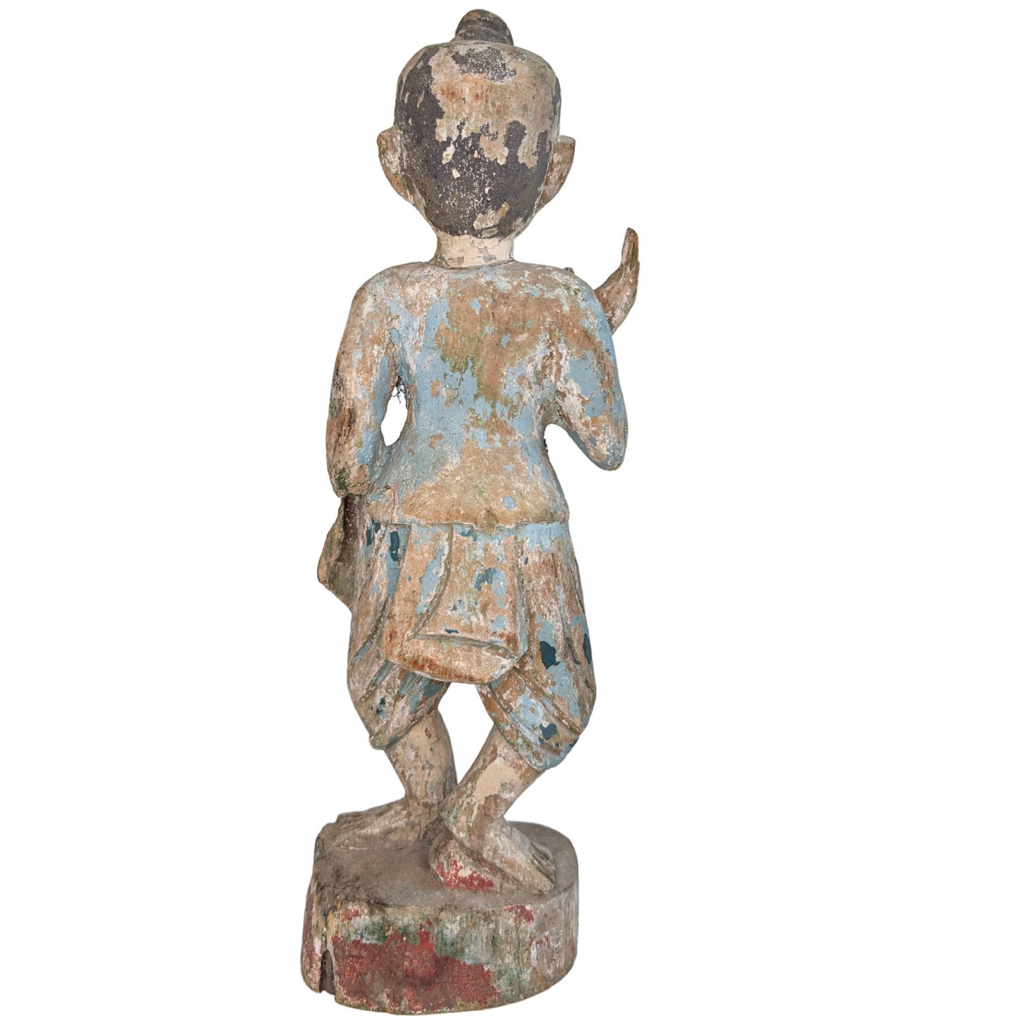 Leichte antike Holzstatue mit einem Gewicht von 700 Gramm aufgrund natürlicher Trocknung.