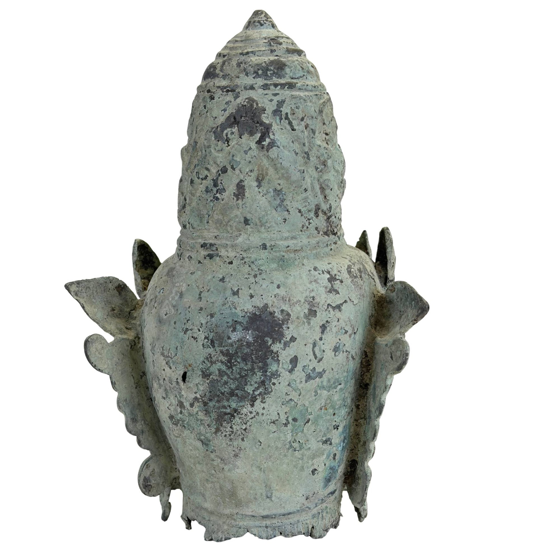Antikes Tempelfragment aus Bronze aus Java mit Darstellung von Vishnu