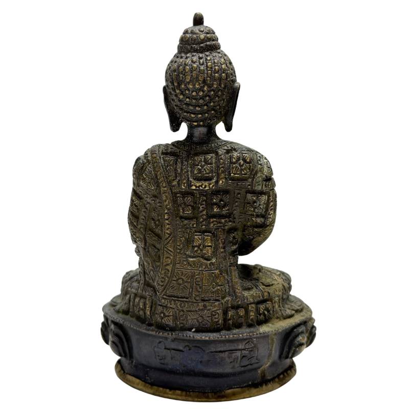 Antikes nepalesisches Paar feuervergoldeter Buddha-Figuren aus Bronze