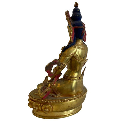 Nepalesische Tara-Statue aus Bronze mit alter Vergoldung