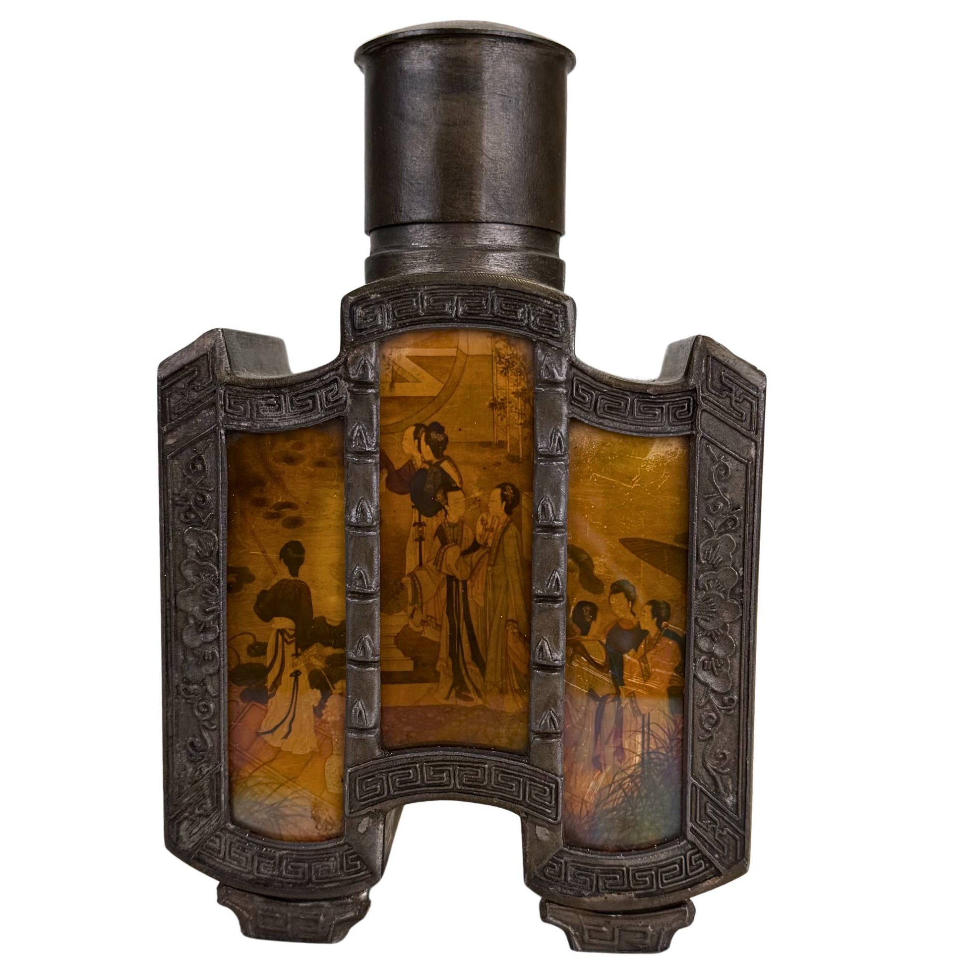 Antikes orientalisches Teeservice mit authentischer alter Patina und Gebrauchsspuren