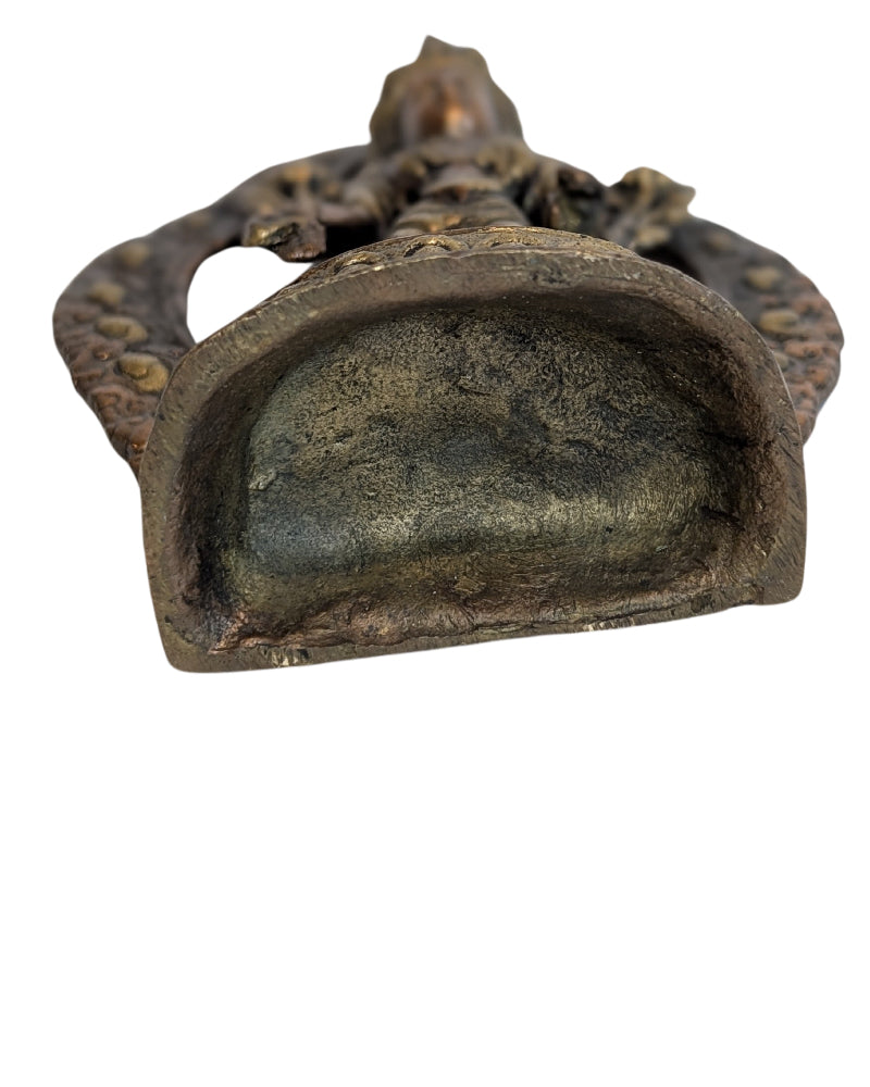 Antike stehende Tara-Statue aus feuervergoldeter Bronze