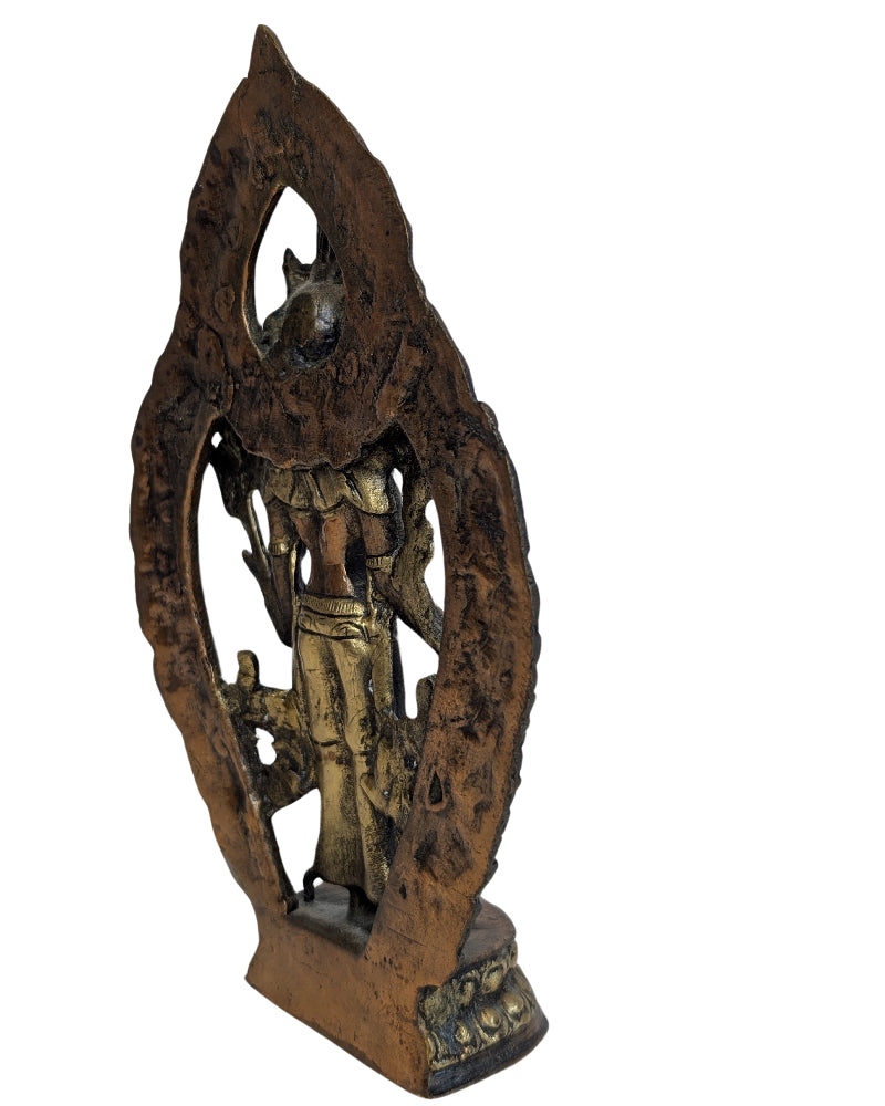 Antike Tara-Statue aus feuervergoldeter Bronze aus Nepal