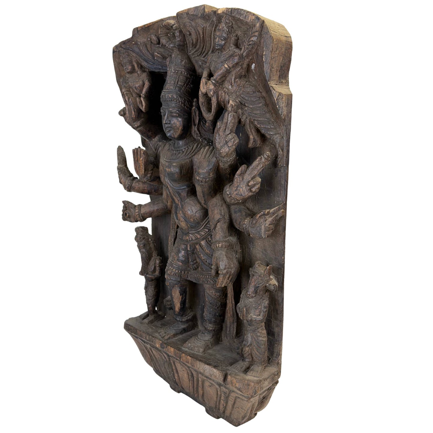 Religiöses Tempelrelief mit Ardhanarishvara in Hochrelief