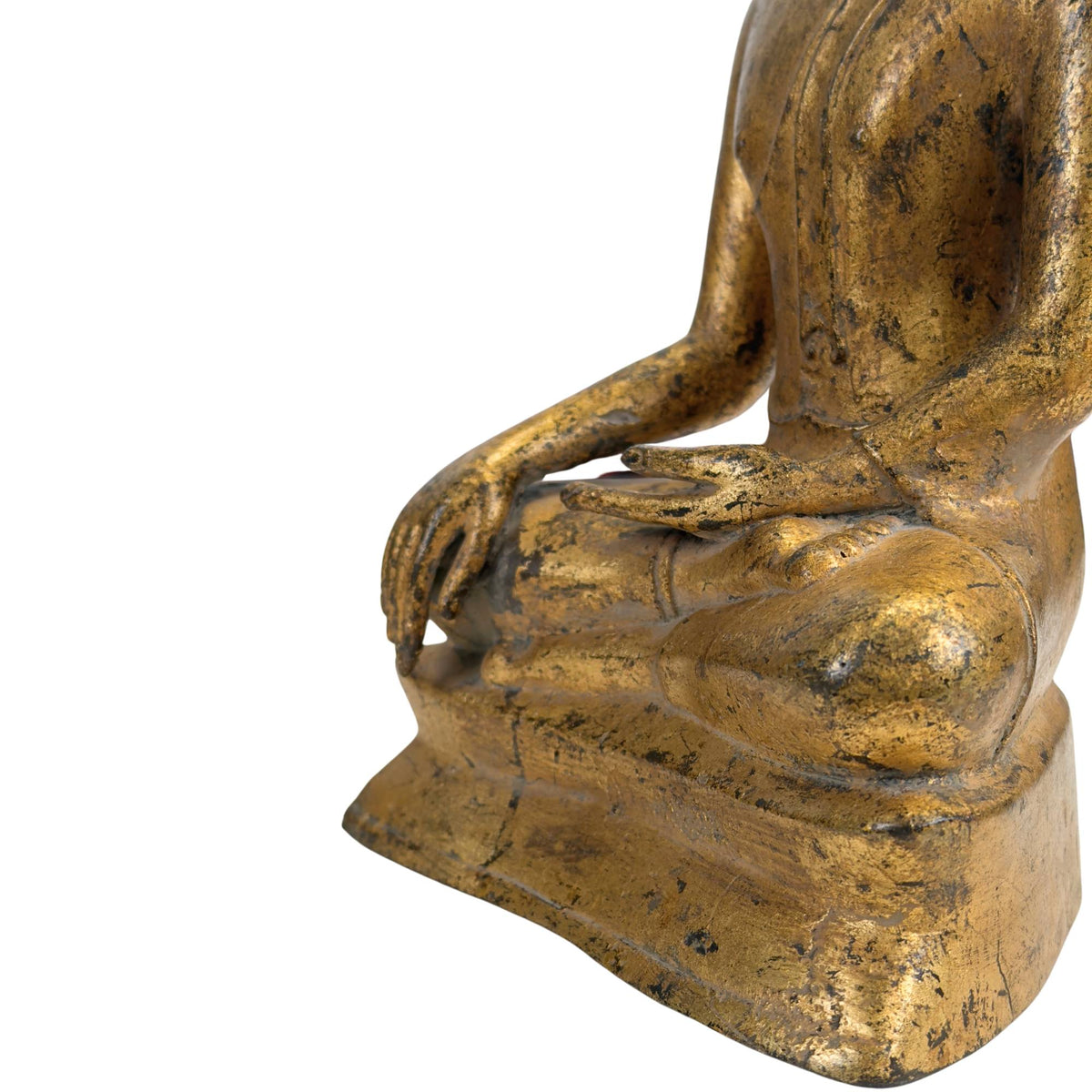 Antike thailändische Bronzestatue mit flammender Rasi-Spitze für transzendentale Weisheit
