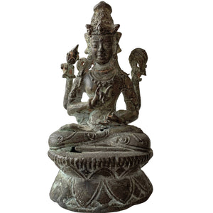 Antike tibetische Reise-Statue Avalokiteshvara – Vitarka Mudra – 18. Jahrhundert