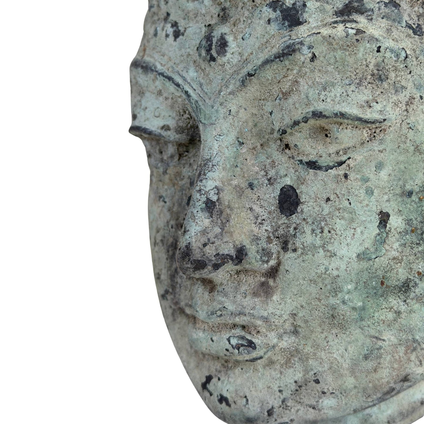 Antiker Vishnu-Kopf aus Bronze aus Indonesien mit Majapahit-Einflüssen