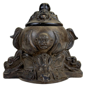 Antiker belgischer Dekotopf 1900/1920 Drachentopf