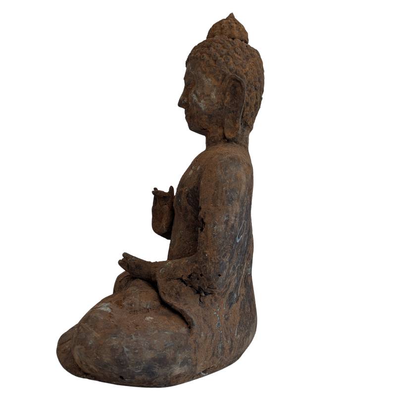Antiker Buddha aus Bronze, burmesische buddhistische Kunst, Meditationsmudra