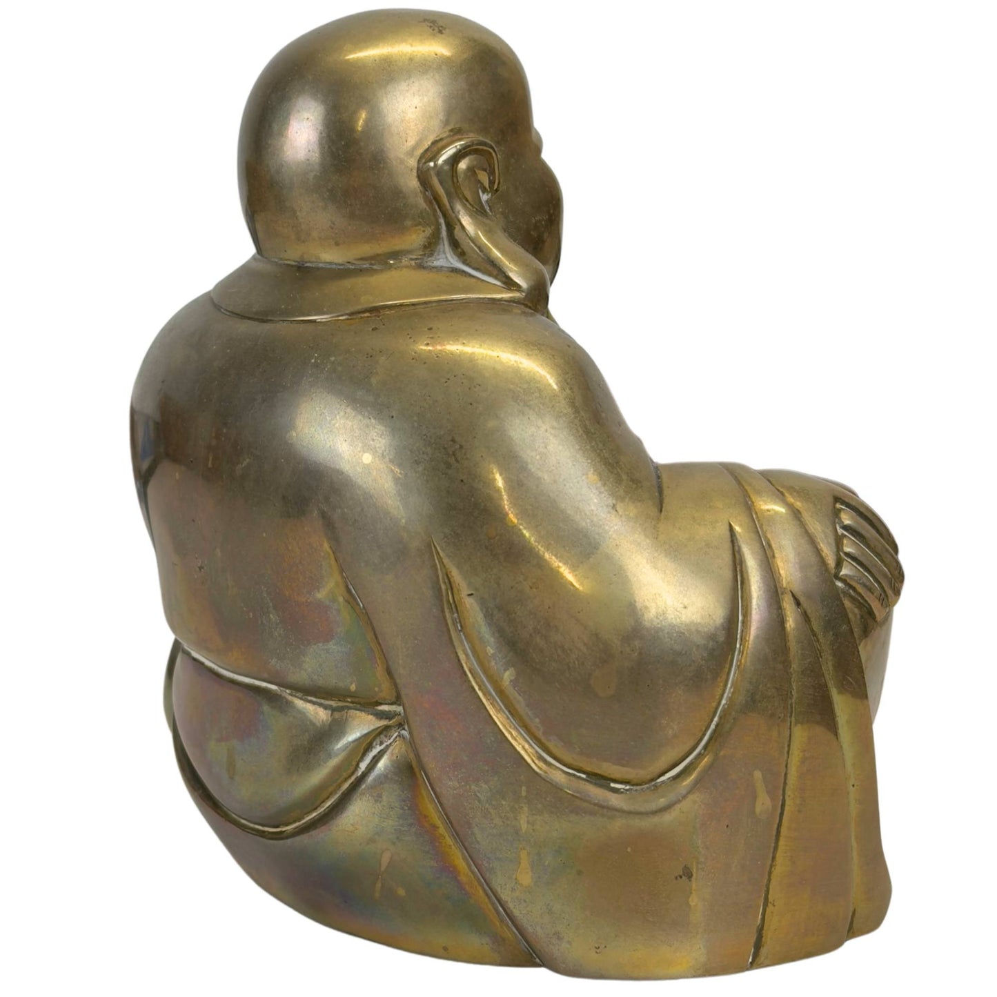 Detaillierter antiker Bronzeguss eines chinesischen lachenden Buddhas