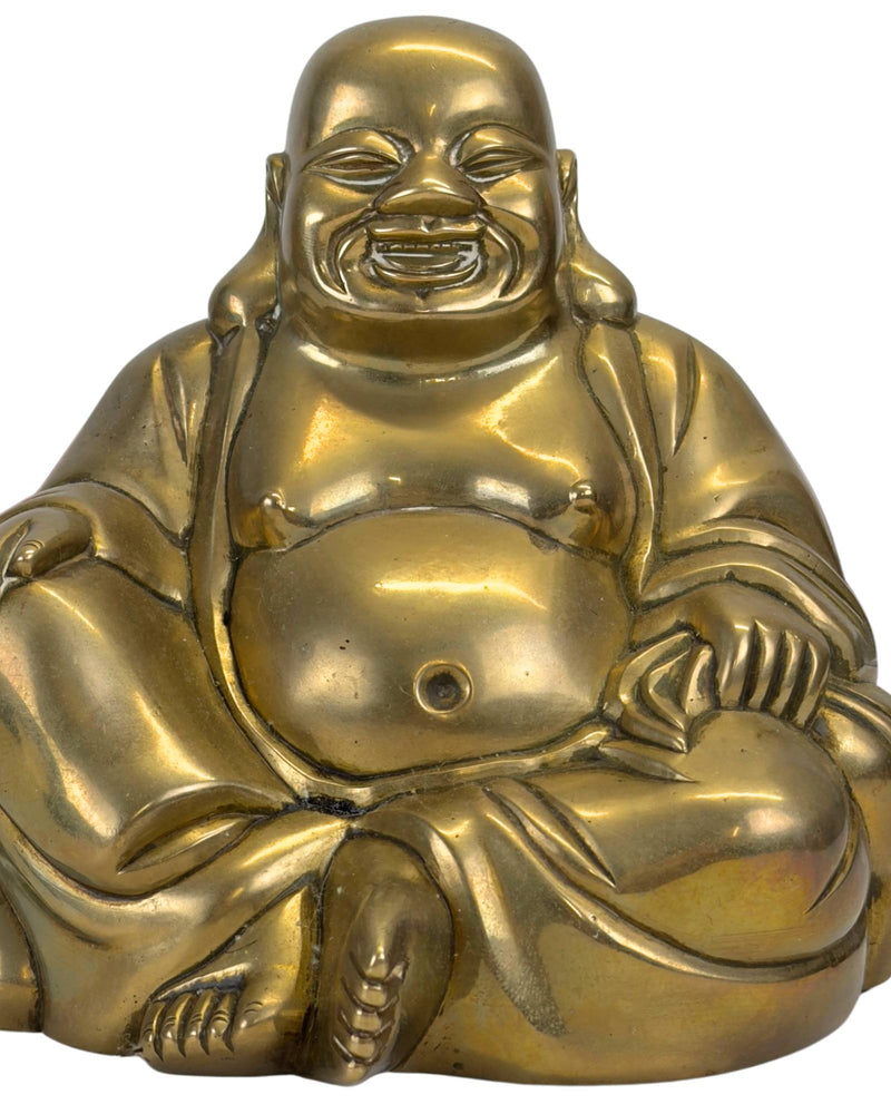 Antiker Budai aus Bronze – Späte Qing-Dynastie (ca. 1880–1912)