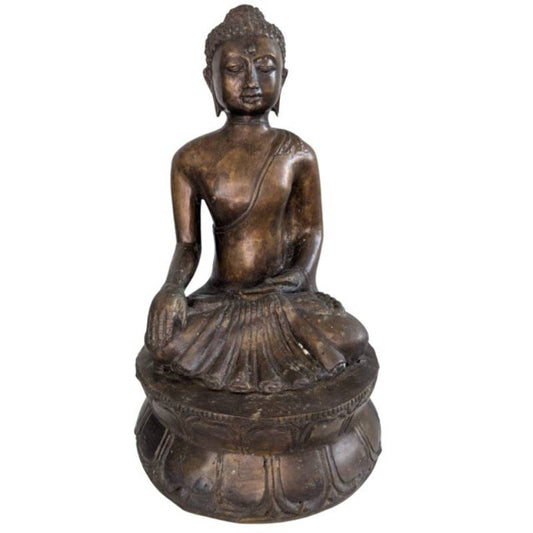 Antike Buddha-Statue aus Bronze vom Typ Shan, 35 cm hoch, aus dem 19. Jahrhundert.