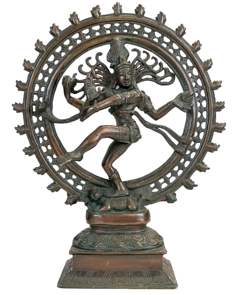 35 cm antike Shiva Nataraja Bronze | 4 kg schwere Bronze | Indien