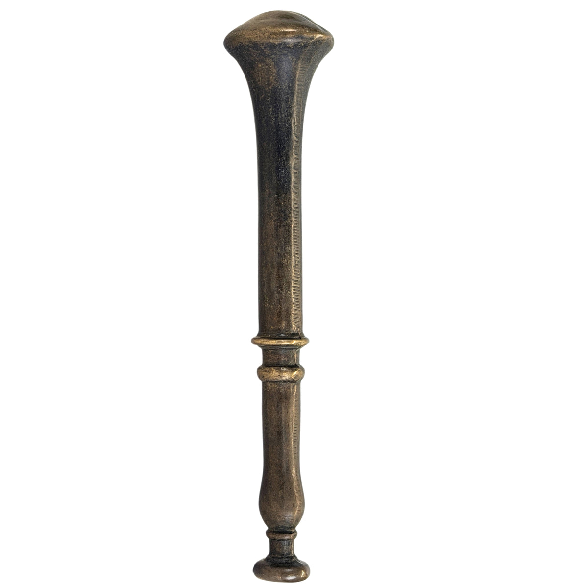 Antiker bronzener Stempel mit balustergestaltigem Handgriff aus dem 17. Jahrhundert