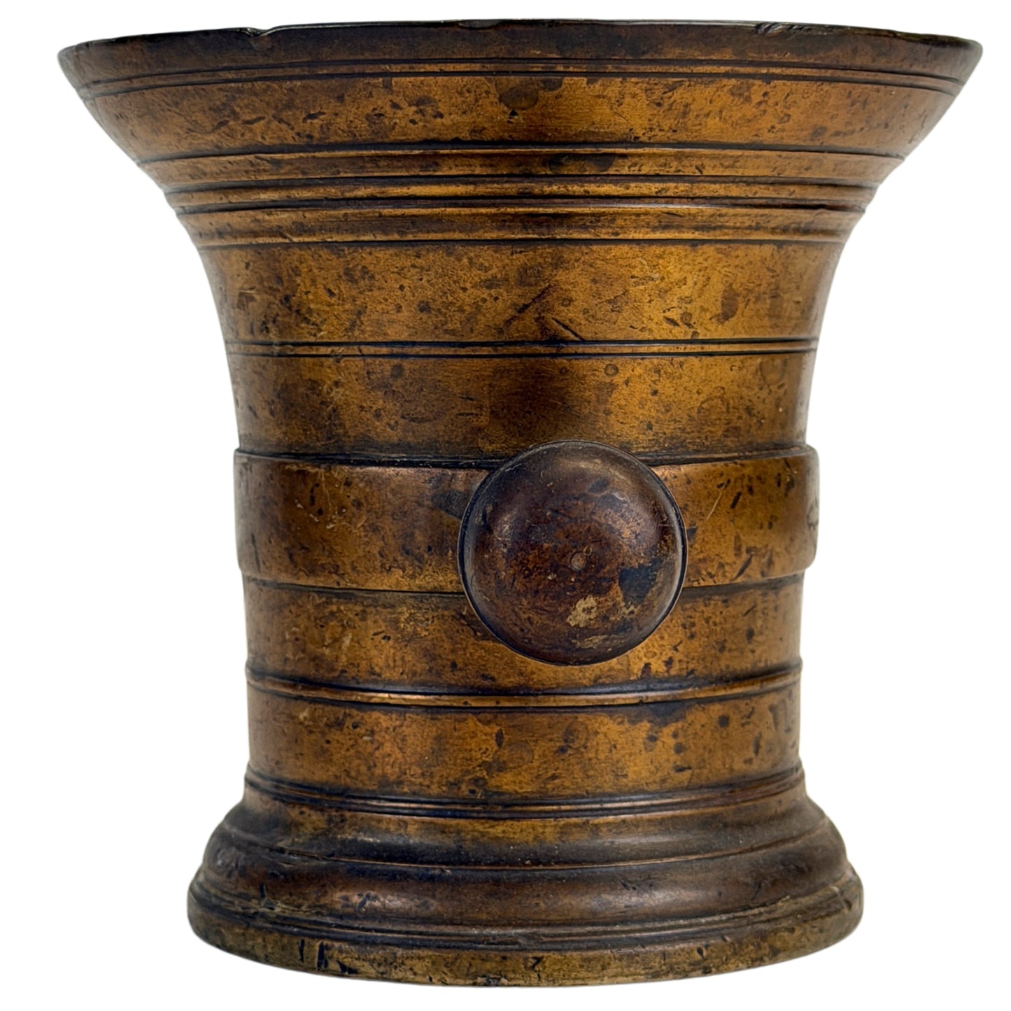 Antieke bronzen vijzel met originele bronzen stamper uit de 17e eeuw
