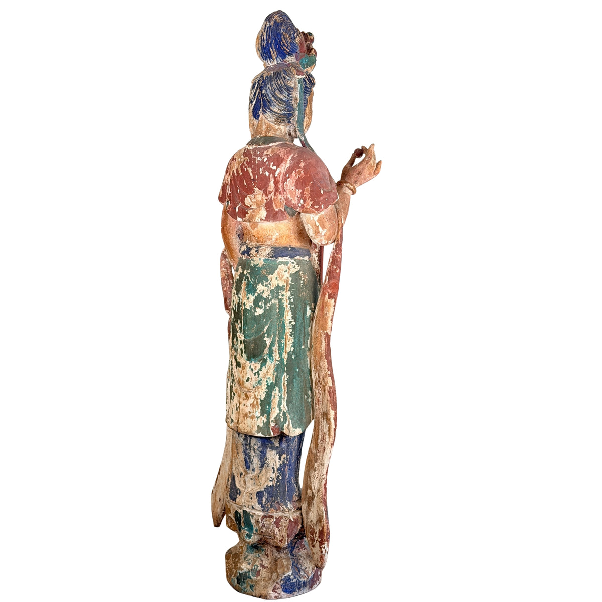 Vollständige Rückansicht der monumentalen antiken Guanyin